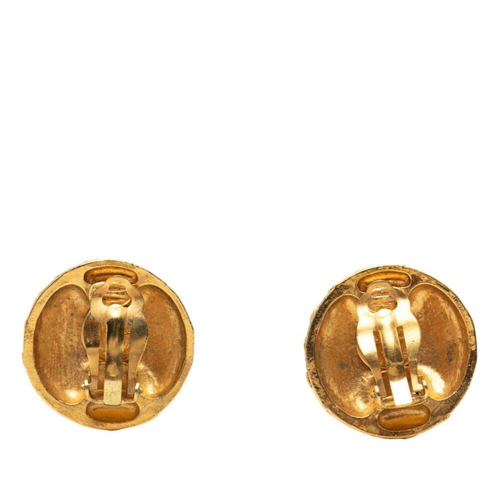 CHANEL Authentic Gold Logo Earrings - Picture 2 of 3
